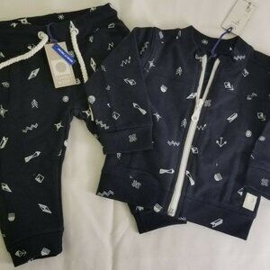 TUMBLE N DRY AMSTERDAM size 4 to 6 Months 2 Piece Navy Blue TOP Pant OUTFIT 4/6M